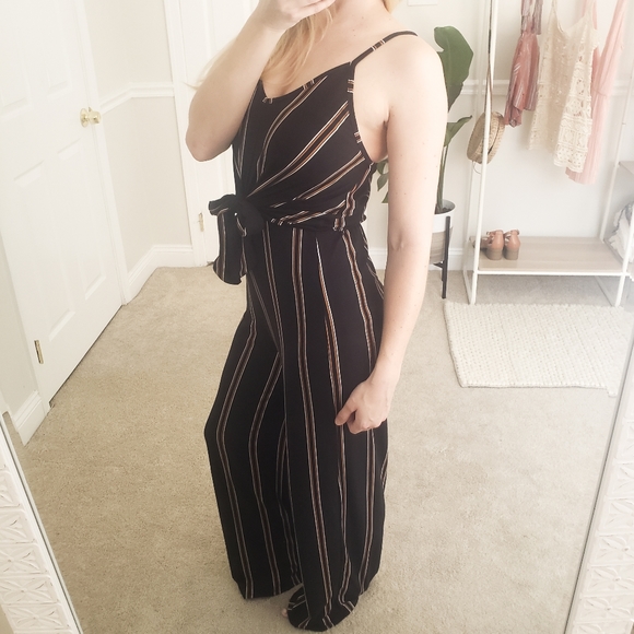 ⬇️ Black Striped Knit Cami Jumpsuit 1 LEFT! - Picture 2 of 8
